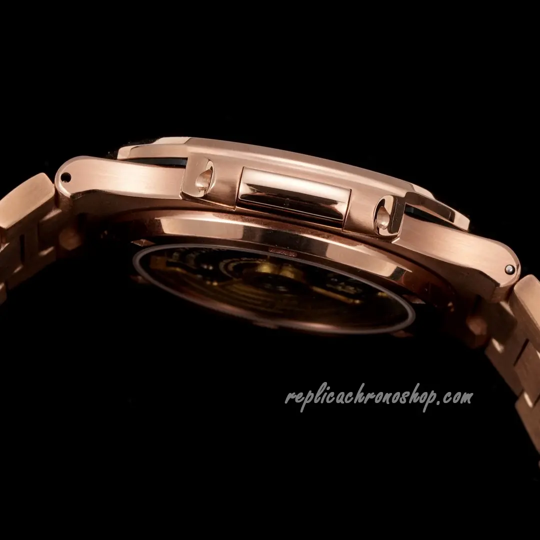 Replica Patek Philippe Nautilus 5723/1R-001 Rose Gold Baguette-Diamond Automatic Watch - Image 8
