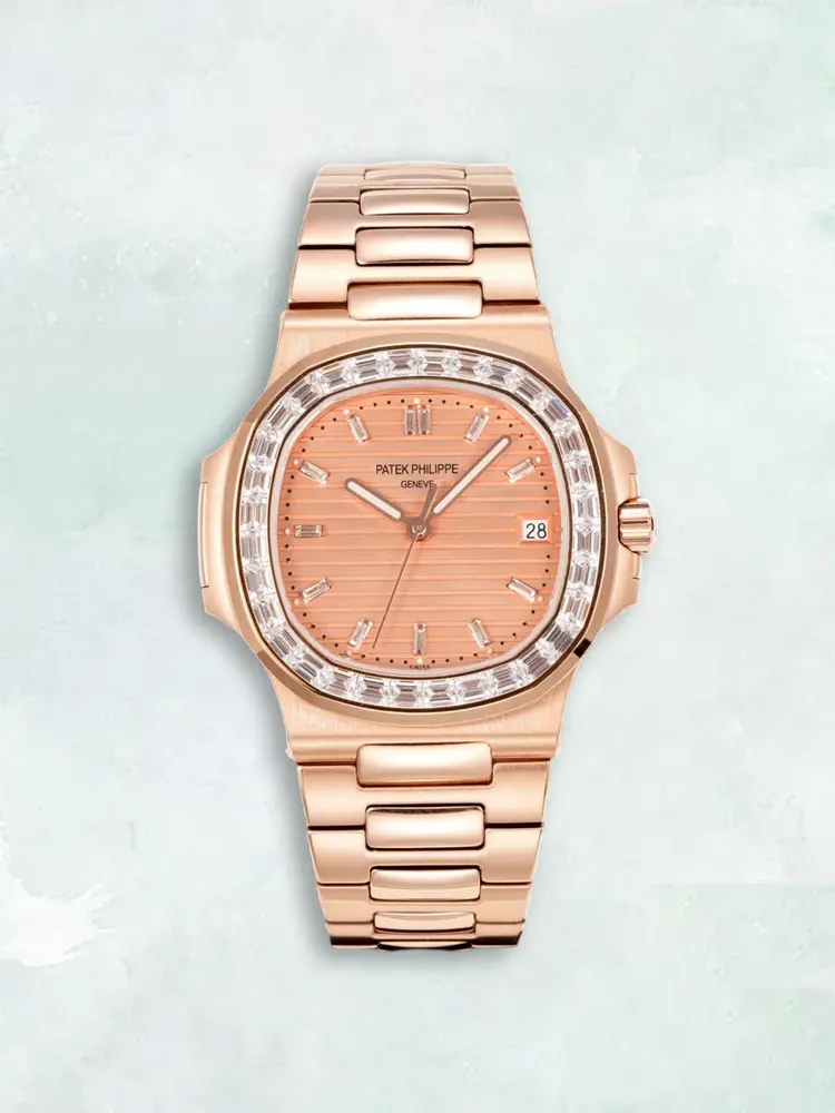 Replica Patek Philippe Nautilus 5723/1R-001 Rose Gold Baguette-Diamond Automatic Watch