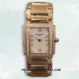 Replica Patek Philippe Twenty-4 4910/11R-011 Rose Gold Diamond-Set Ladies Watch