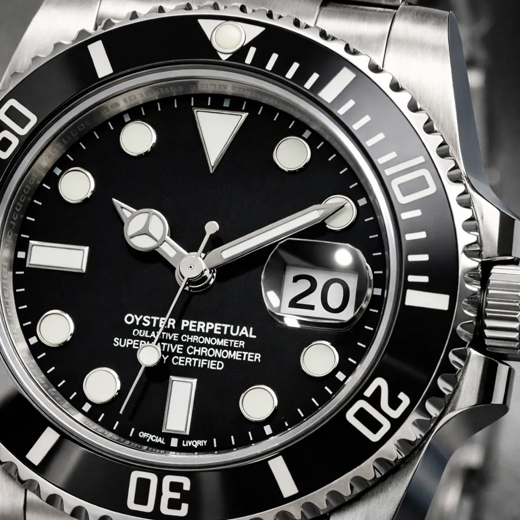 Replica watch misconceptions — close-up of dial and bezel details