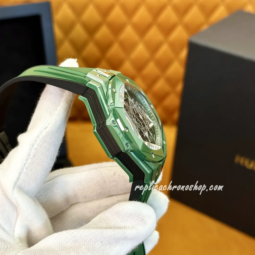 Replica Hublot Big Bang Sang 418.GX.5207.RX.MXM22 Bleu Green Ceramic 45mm UNICO Chronograph Watch - Image 8