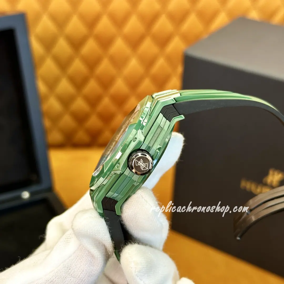 Replica Hublot Big Bang Sang 418.GX.5207.RX.MXM22 Bleu Green Ceramic 45mm UNICO Chronograph Watch - Image 7