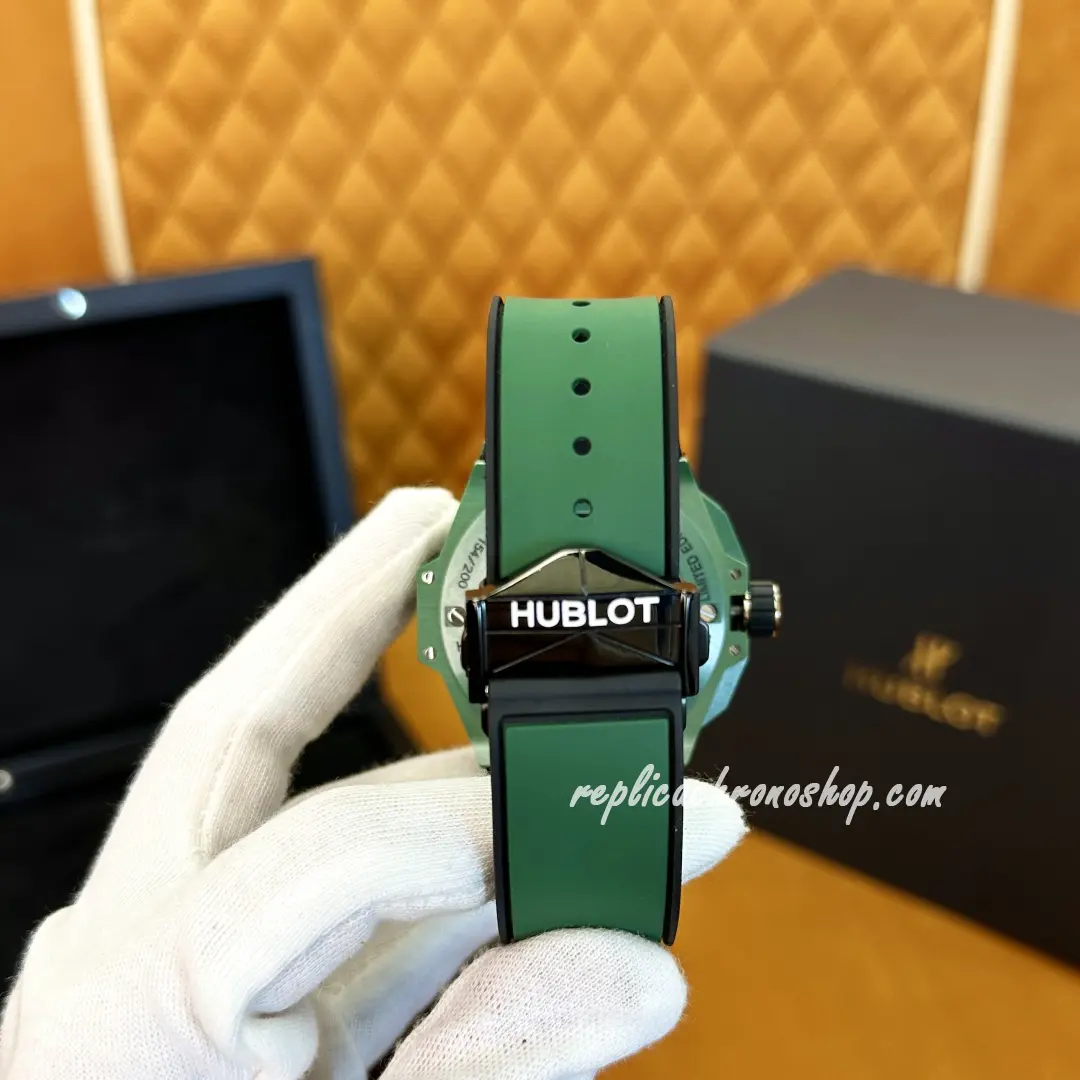 Replica Hublot Big Bang Sang 418.GX.5207.RX.MXM22 Bleu Green Ceramic 45mm UNICO Chronograph Watch - Image 10
