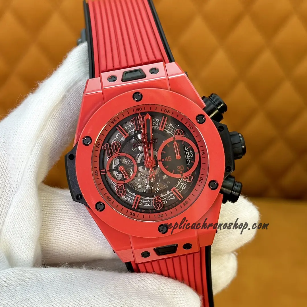 Replica Hublot Big Bang Unico 411.CF.8513.RX 45mm Red Ceramic Skeleton Flyback Chronograph Watch - Image 3