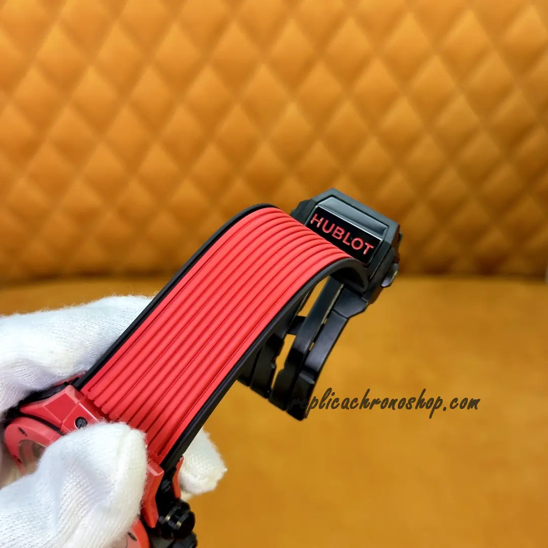 Replica Hublot Big Bang Unico 411.CF.8513.RX 45mm Red Ceramic Skeleton Flyback Chronograph Watch - Image 8