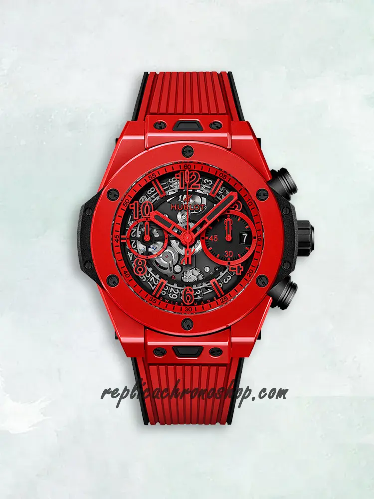 Replica Hublot Big Bang Unico 411.CF.8513.RX 45mm Red Ceramic Skeleton Flyback Chronograph Watch