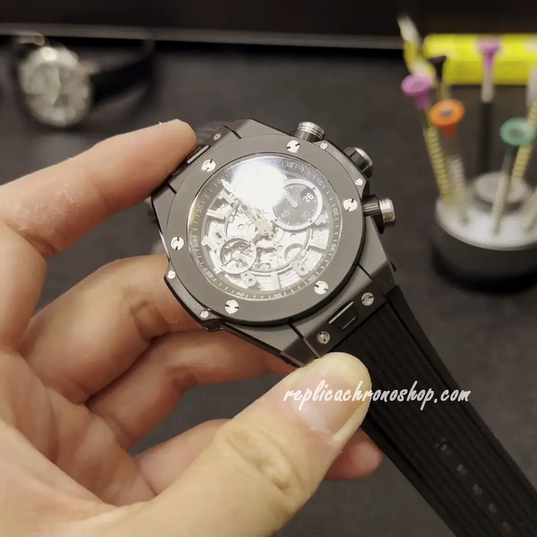 Replica Hublot Big Bang Unico 421.CI.1170.RX 44mm Ceramic Skeleton Chronograph Watch - Image 4