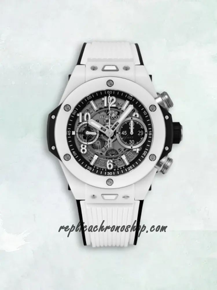 Replica Hublot Big Bang Unico 421.HX.1170.RX White Ceramic Skeleton Chronograph Watch