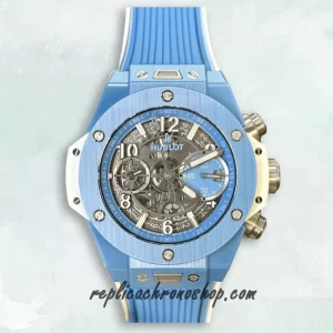 Replica Hublot Big Bang Unico 441.EX.5120.RX Sky-Blue Ceramic Skeleton Chronograph Watch
