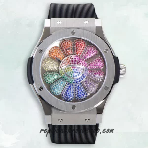 Replica Hublot Classic Fusion 507.CX.9000.RX.TAK21 Sunflower Gem-Set UNICO Art Watch