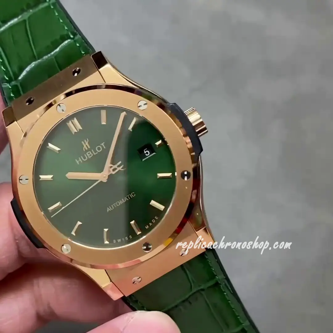 Replica Hublot Classic Fusion 542.OX.8980.RX King Gold Green Dial Automatic Watch - Image 4
