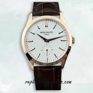 Replica Patek Philippe Calatrava 5196R-001 Manual-Wind Rose-Gold Dress Watch with Small Seconds