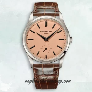 Replica Patek Philippe Calatrava 6196P-001 Salmon Dial Manual-Wound Dress Watch