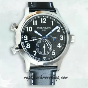 Replica Patek Philippe Calatrava 5524G-001 Pilot Travel Time Watch with Dual-Zone Display