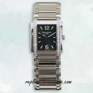 Replica Patek Philippe Twenty-4 4910/10A-001 Stainless Steel Diamond-Set Ladies Watch