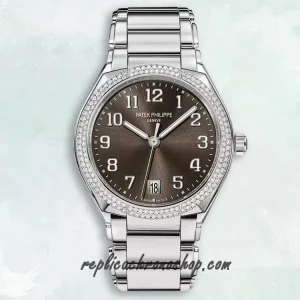 Replica Patek Philippe Twenty-4 7300/1200A-010 Black Dial Diamond Bezel Date Watch