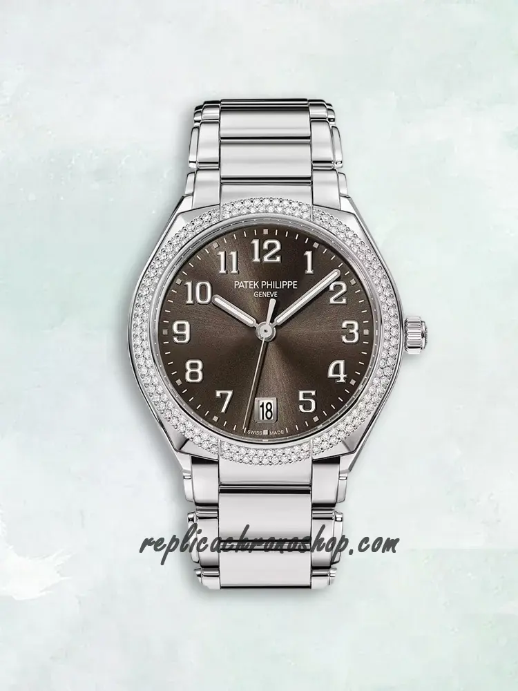 Replica Patek Philippe Twenty-4 7300/1200A-010 Black Dial Diamond Bezel Date Watch
