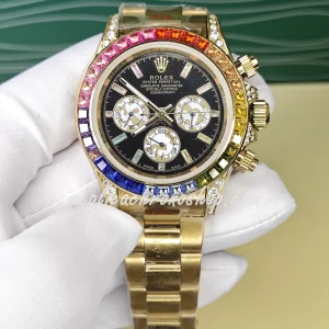 Replica Rolex Daytona 116598RBOW Rainbow Super Clone – Gold Chronograph