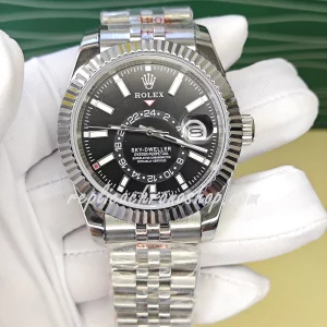 Replica Rolex Sky-Dweller 326934 Black Dial 42mm Stainless Steel Automatic Watch
