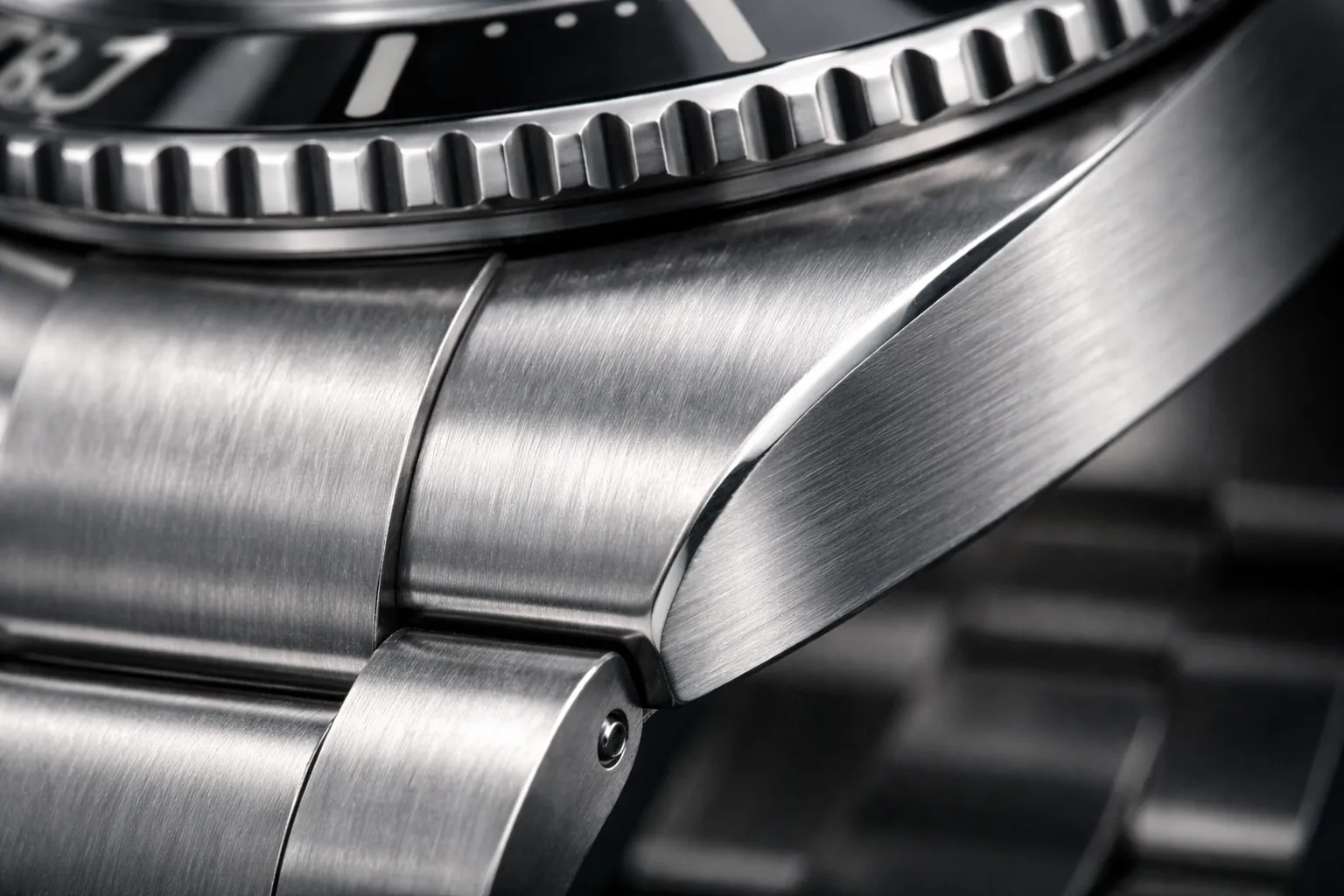 Brushed stainless steel finish detail