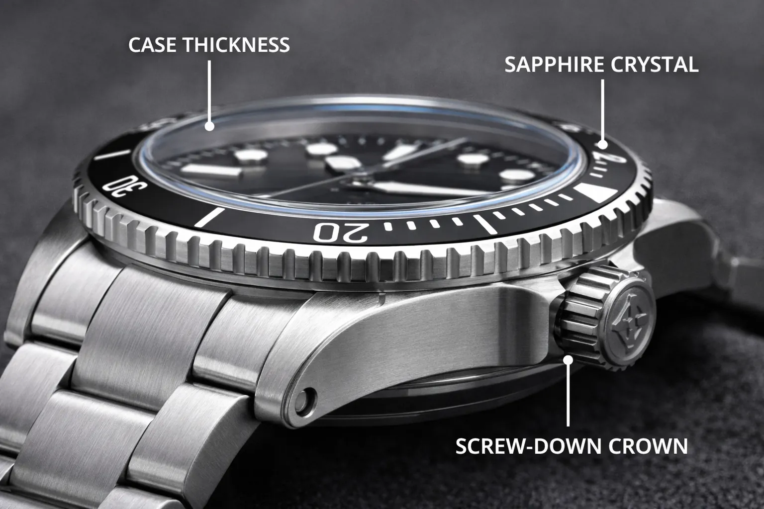 Watch case and crown durability details