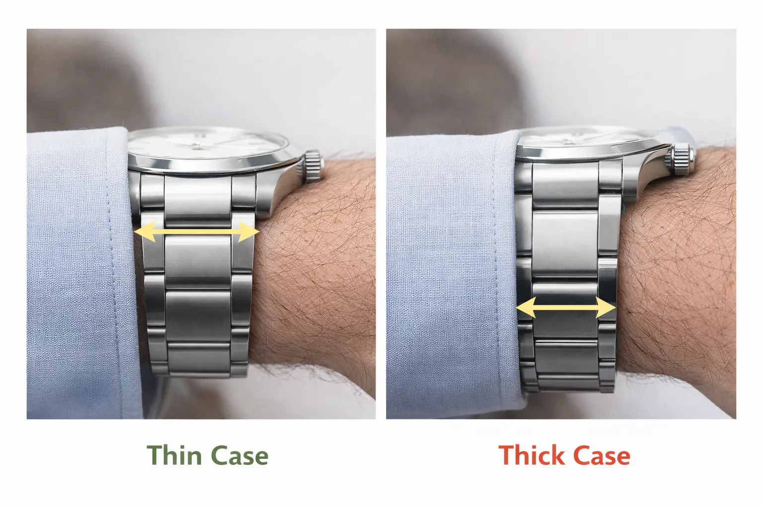 Thin case vs thick case sleeve clearance comparison