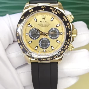 Replica Rolex Daytona 126518LN – Luxury Chronograph with Gold Dial & Oysterflex Band
