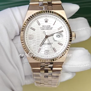 Replica Rolex Oyster Perpetual Date 127335-0002 - Luxury Rose Gold 40mm Automatic Watch with Honeycomb Dial