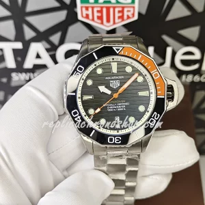 Replica TAG Heuer Aquaracer WBP5A8A.BF0619 – Swiss Automatic Dive Watch with Ceramic Bezel & Orange Accents