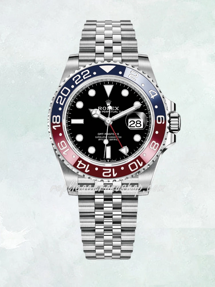 Premium Rolex GMT-Master II 126710BLRO Super Clone 40mm Stainless Steel Pepsi Men Watch
