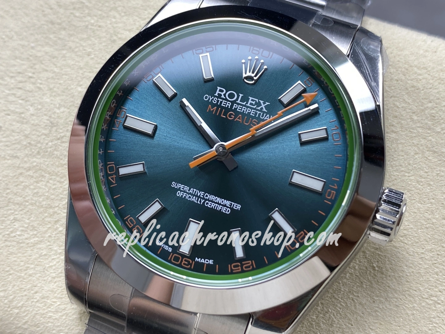 Super Clone Rolex Milgauss 116400gv Blue Dial 904L Steel Swiss Cal.3131 Motion - Image 4