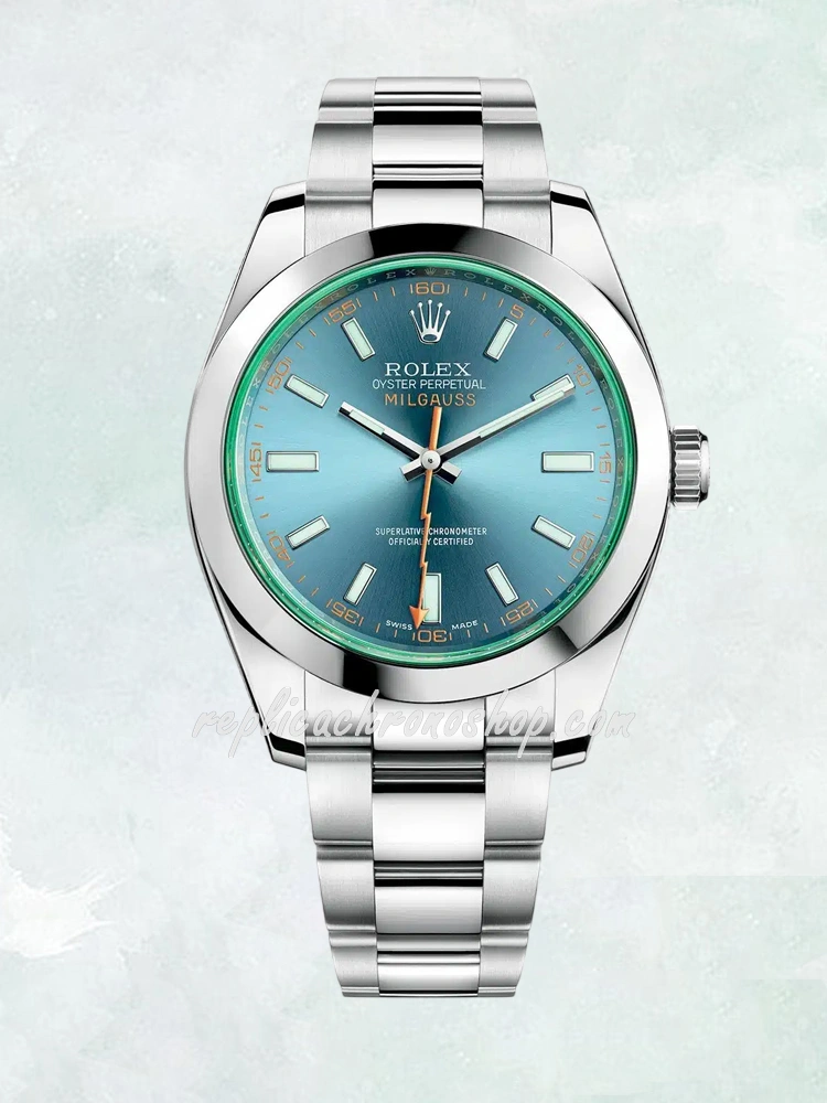 Super Clone Rolex Milgauss 116400gv Blue Dial 904L Steel Swiss Cal.3131 Motion