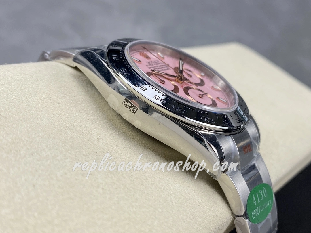 Best Super Clone Rolex Daytona 116519 Pink Dial 40mm 904L Steel Luxury Sports Watch Cal.4130 - Image 7