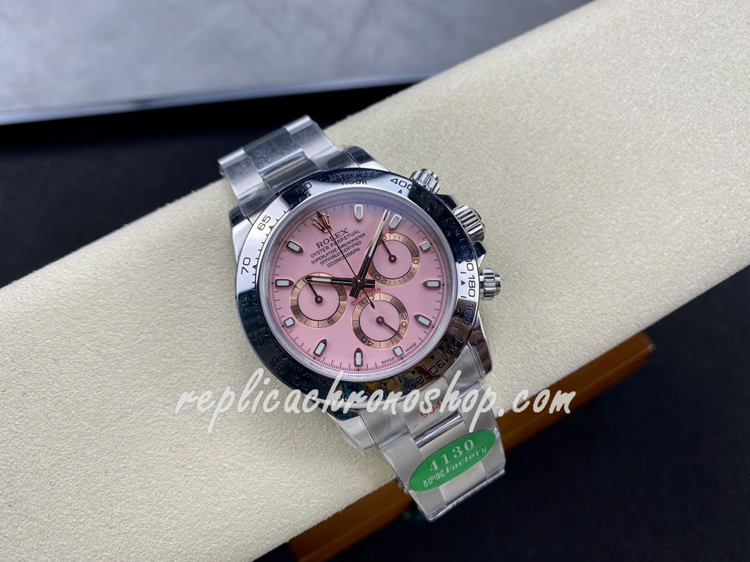 Best Super Clone Rolex Daytona 116519 Pink Dial 40mm 904L Steel Luxury Sports Watch Cal.4130 - Image 6