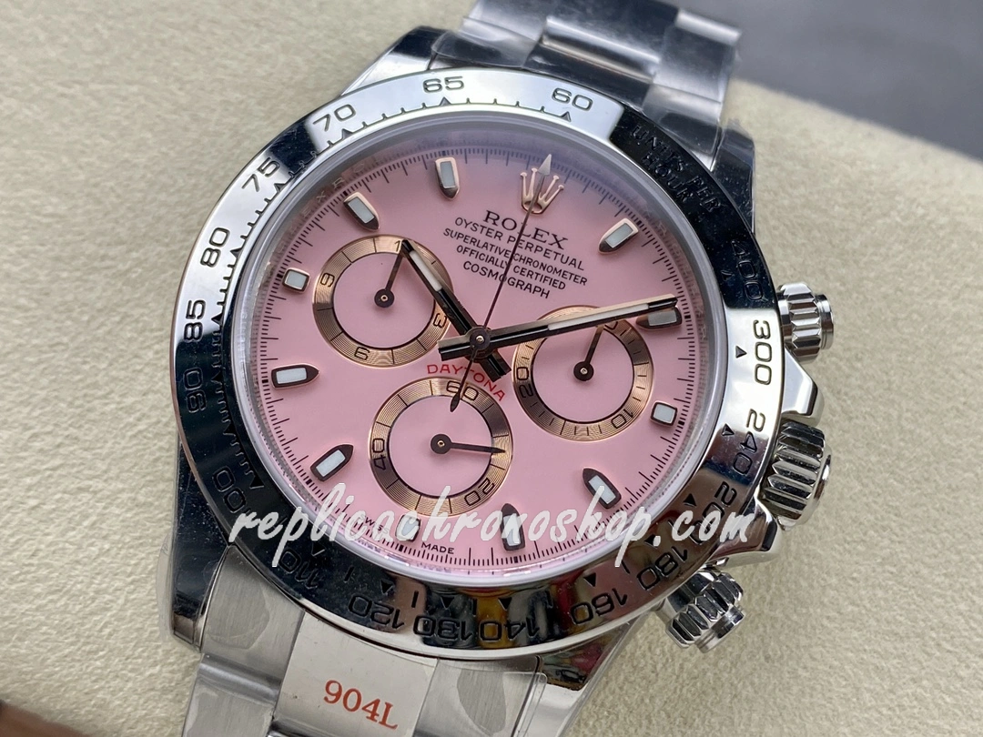 Best Super Clone Rolex Daytona 116519 Pink Dial 40mm 904L Steel Luxury Sports Watch Cal.4130 - Image 4