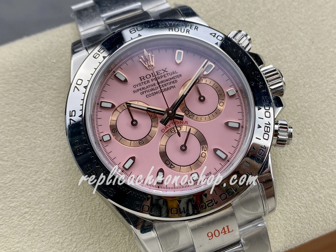 Best Super Clone Rolex Daytona 116519 Pink Dial 40mm 904L Steel Luxury Sports Watch Cal.4130 - Image 3