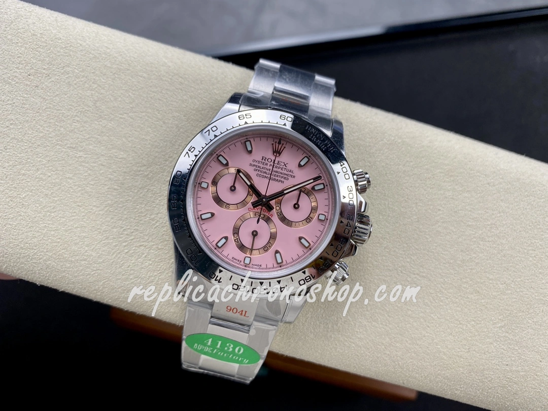 Best Super Clone Rolex Daytona 116519 Pink Dial 40mm 904L Steel Luxury Sports Watch Cal.4130 - Image 5
