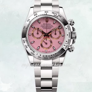 Best Super Clone Rolex Daytona 116519 Pink Dial 40mm 904L Steel Luxury Sports Watch Cal.4130