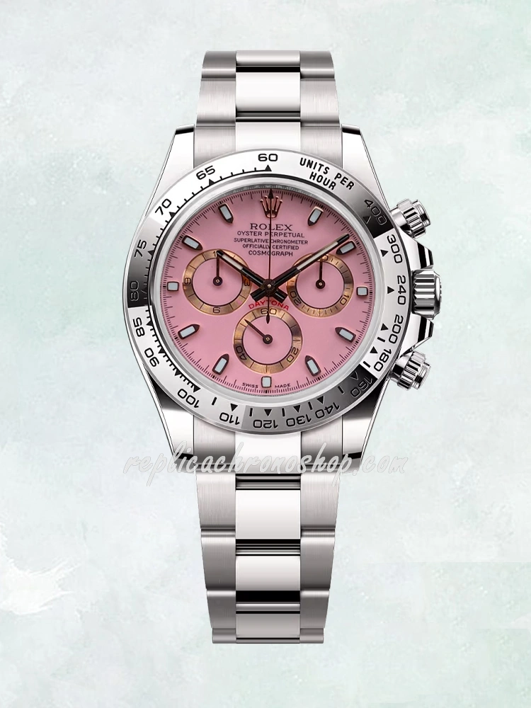 Best Super Clone Rolex Daytona 116519 Pink Dial 40mm 904L Steel Luxury Sports Watch Cal.4130