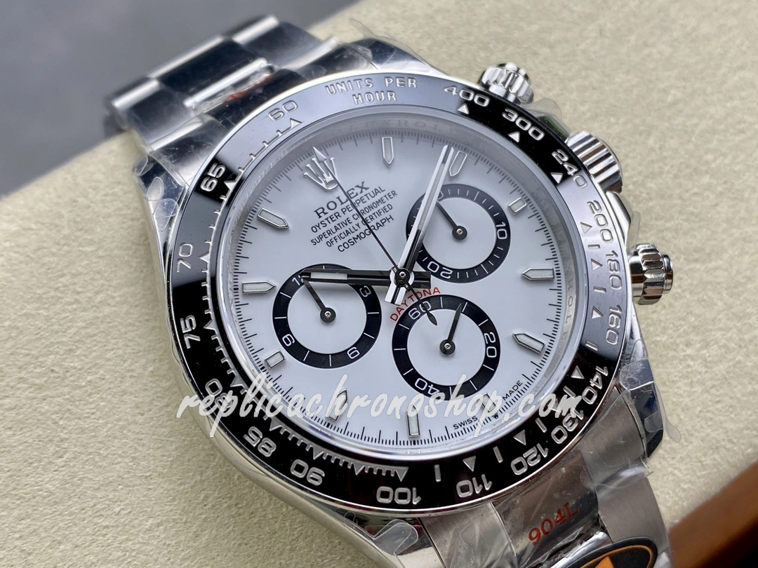 Best Super Clone Rolex Daytona m126500ln-0001 Luxury 40mm White Dial 904L Steel Cal.4131 Motion Professional Sport Watch - Image 4