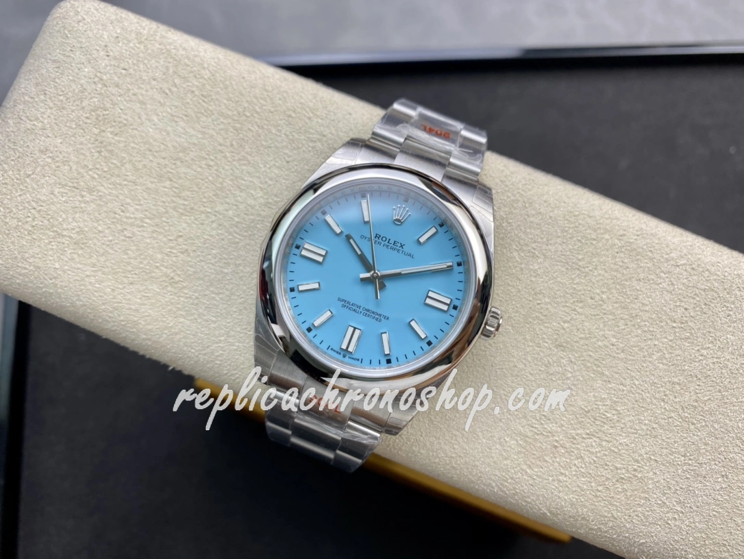 Super Clone Rolex Oyster Perpetual 41mm M124300-0006 Tiffany Blue Dial 904L Stainless Steel Luxury Sport Watch - Image 6
