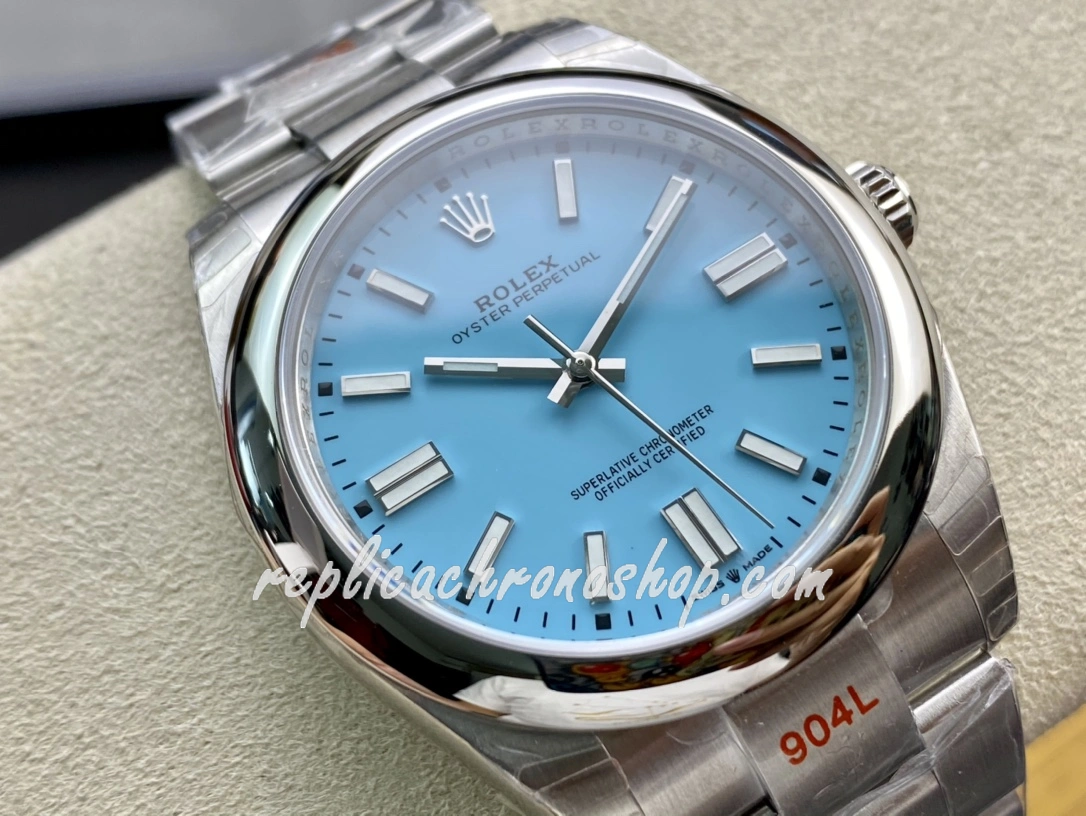 Super Clone Rolex Oyster Perpetual 41mm M124300-0006 Tiffany Blue Dial 904L Stainless Steel Luxury Sport Watch - Image 4