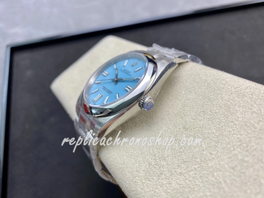 Super Clone Rolex Oyster Perpetual 41mm M124300-0006 Tiffany Blue Dial 904L Stainless Steel Luxury Sport Watch - Image 8