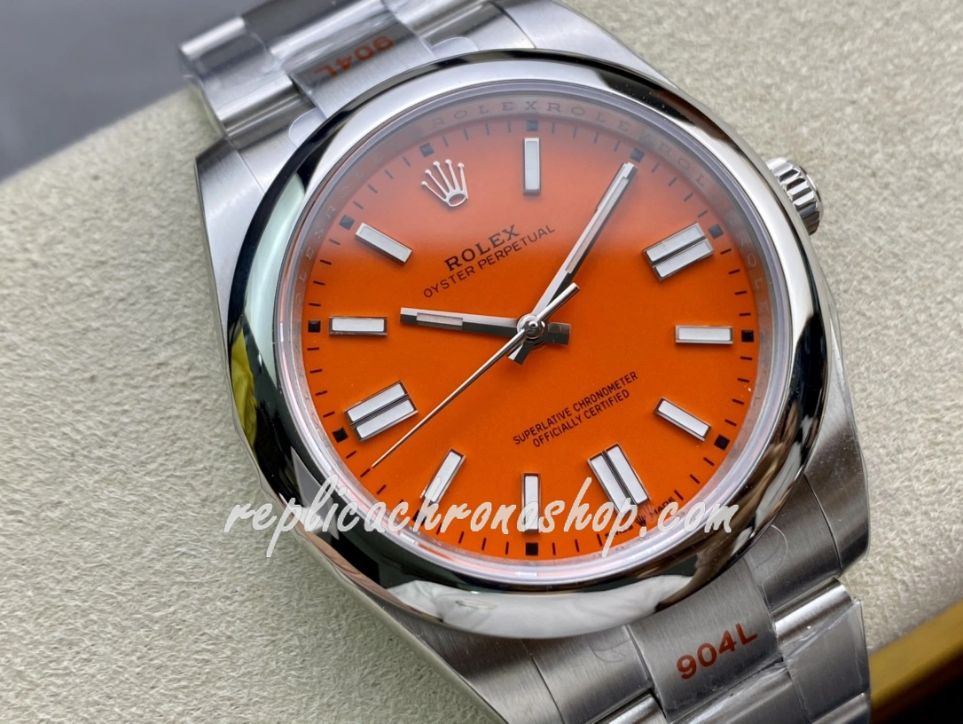 Best Rolex Oyster Perpetual 41mm 124300 Coral Red Dial 904L Steel Super Clone Cal.3230 Luxury Sports Watch - Image 4