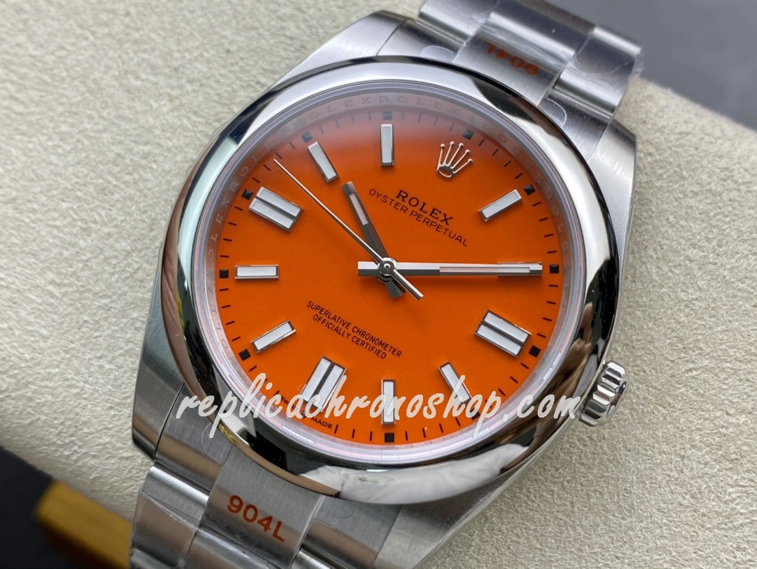 Best Rolex Oyster Perpetual 41mm 124300 Coral Red Dial 904L Steel Super Clone Cal.3230 Luxury Sports Watch - Image 3