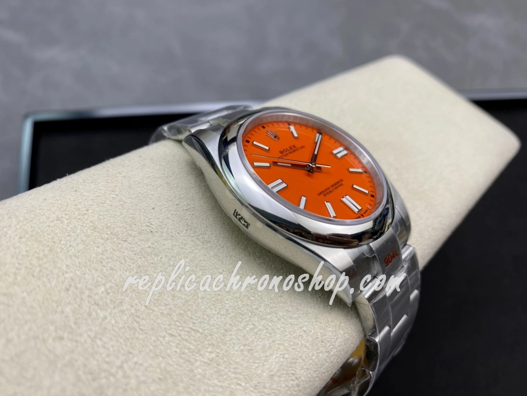 Best Rolex Oyster Perpetual 41mm 124300 Coral Red Dial 904L Steel Super Clone Cal.3230 Luxury Sports Watch - Image 7