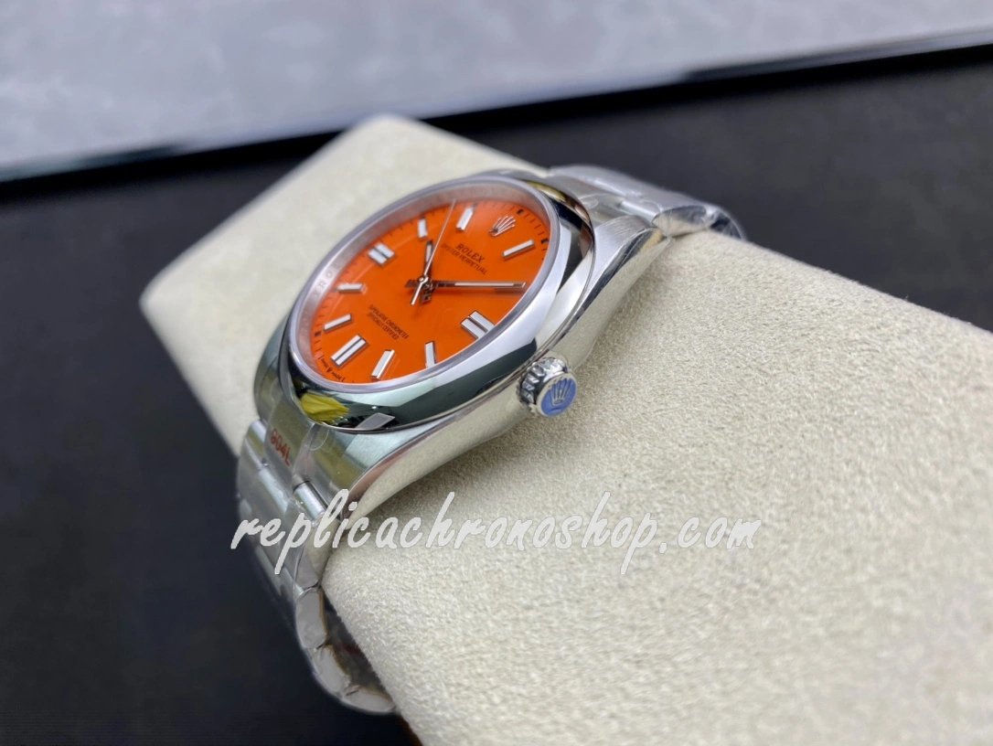 Best Rolex Oyster Perpetual 41mm 124300 Coral Red Dial 904L Steel Super Clone Cal.3230 Luxury Sports Watch - Image 8