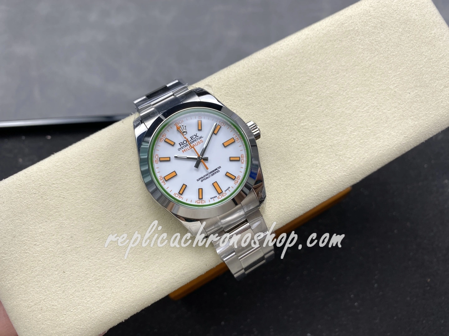 Super Clone Rolex Milgauss M116400-0002 White Dial 36mm 904L Steel Green Sapphire Swiss Cal.3131 Movement Watch - Image 4