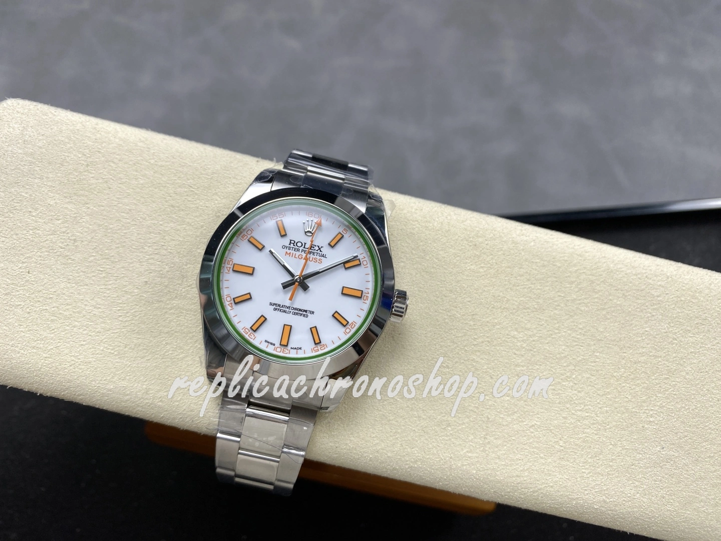 Super Clone Rolex Milgauss M116400-0002 White Dial 36mm 904L Steel Green Sapphire Swiss Cal.3131 Movement Watch - Image 3