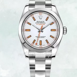 Super Clone Rolex Milgauss M116400-0002 White Dial 36mm 904L Steel Green Sapphire Swiss Cal.3131 Movement Watch